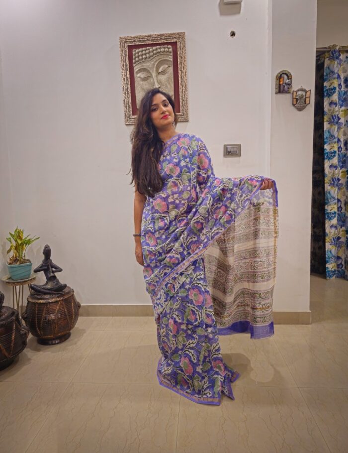 Sadabahar Bagru Chanderi saree