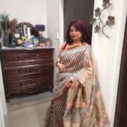 Tedhi Medhi Chanderi cotton silk saree