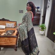 Hari Mirch Chanderi Bagru saree