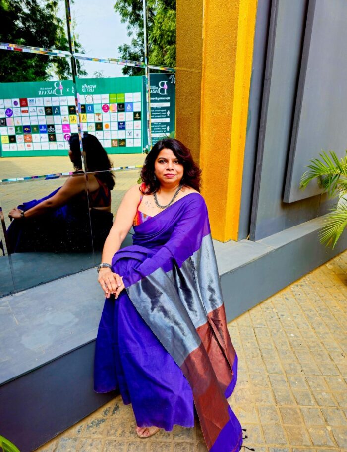 20241017_141235 Khadi Cotton Saree Jamuni