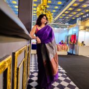 Purple Khadi Cotton Saree