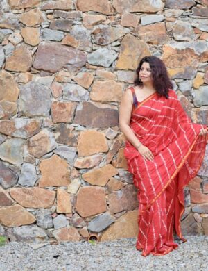Chingaari Chanderi Bandhej Saree