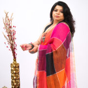 Linen Zari Red Saree