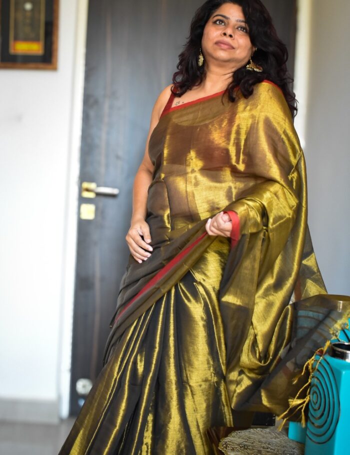 DSC_0429 Tissue Silk Saree Son Rangi