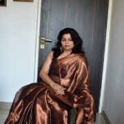 Metallic weave tissue silk saree in teal