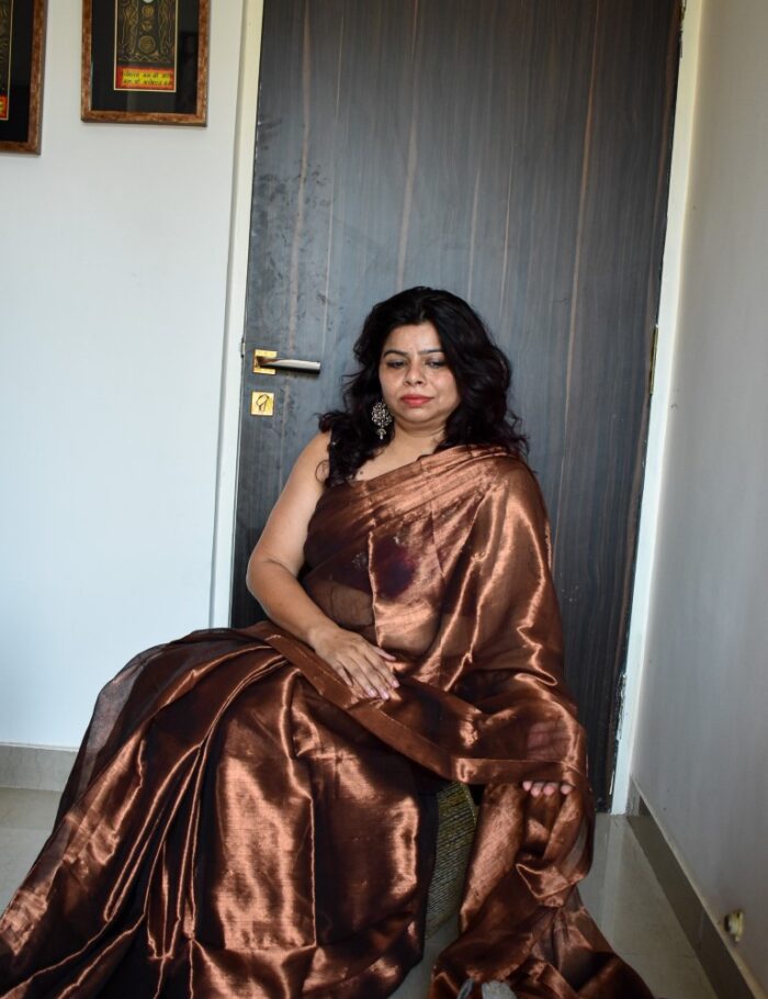DSC_0440-2 Metallic weave tissue silk saree in teal