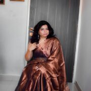 Handwoven tissue silk saree in kanse rangi