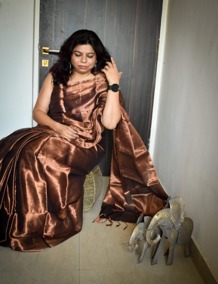 DSC_0443 Festive kanse rangi tissue silk sari