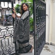Hand-printed Bagru Cotton Saree