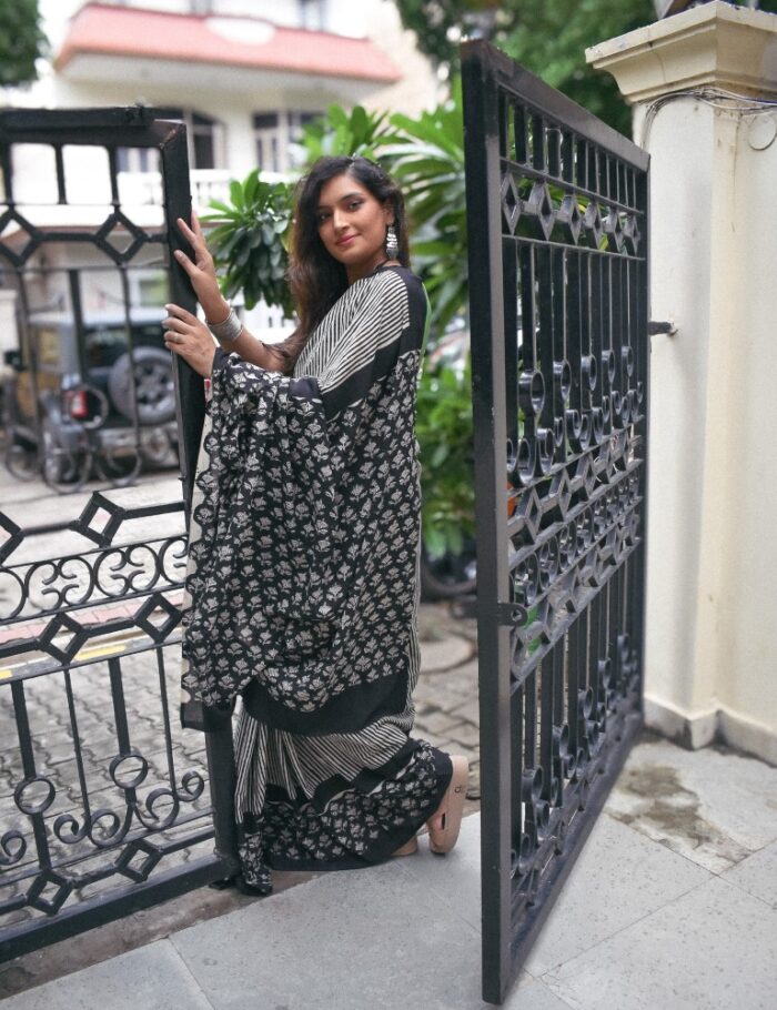 DSC_0783 Hand-printed Bagru Cotton Saree