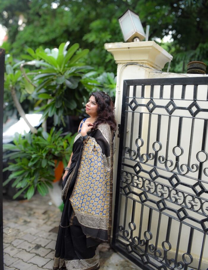 DSC_0795 Chanderi Bagru Saree Stars