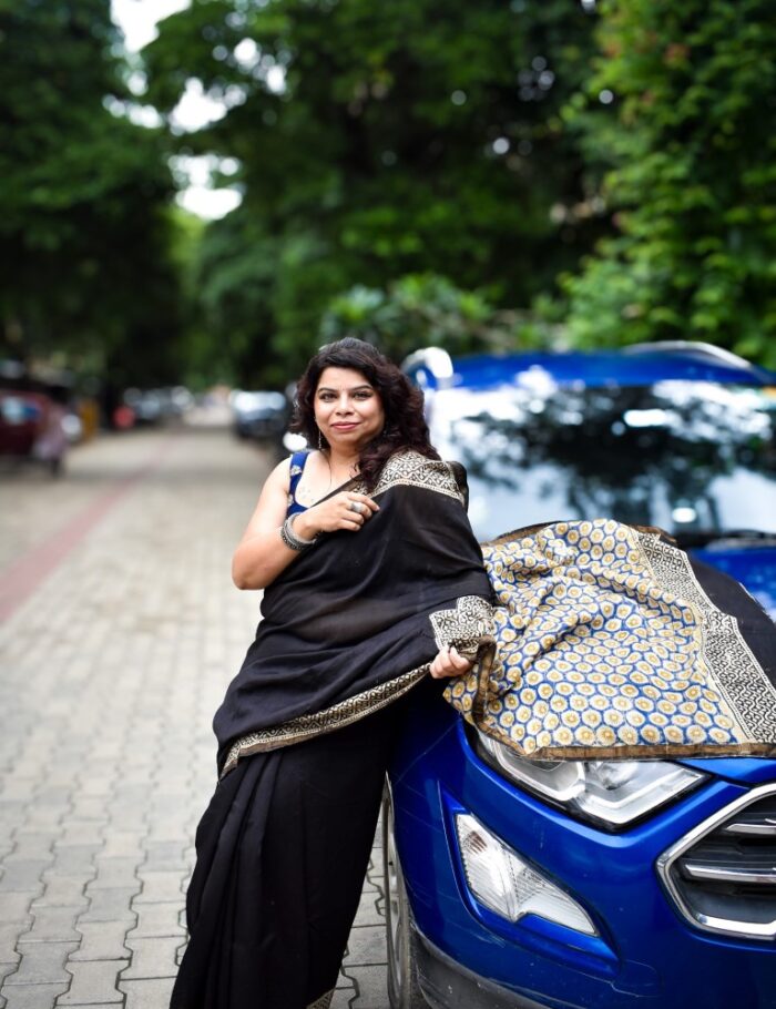 DSC_0818 Minimal Chanderi Saree Bagru