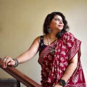 Light mul cotton saree Bagru print