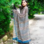 Chanderi Bagru Saree Morni Si Chaal