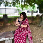 Soft cotton Bagru saree with Lakeer design