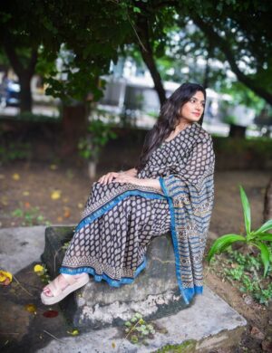 Ethnic Bagru Chanderi Saree