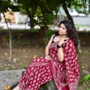Bagru print cotton saree “Kali Lakeer”