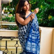 Neel Samandar Linen Handloom Saree
