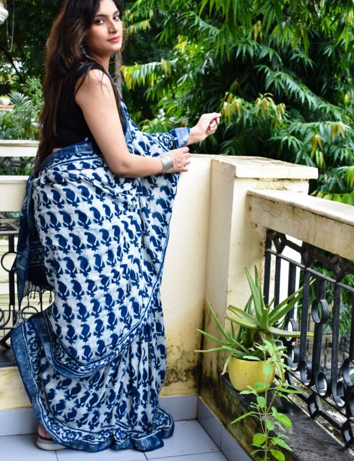 DSC_0920 Neel Samandar Linen Saree