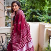 Lal Angaar Bagru Saree