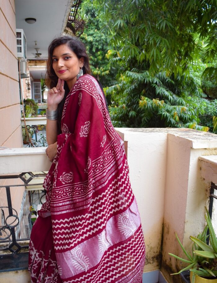 DSC_0941 Lal Angaar Bagru Saree