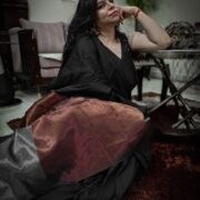 Khadi cotton saree “Kali Lehar”