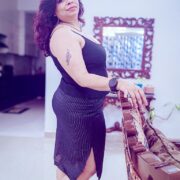 Black and white striped cotton skirt