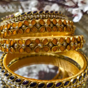 Ethnic silk-thread kundan bangles set