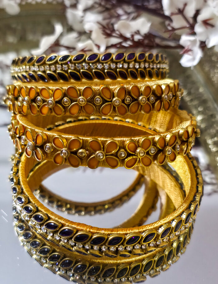 20250924_223837 Copper purple silk-thread kundan bangles set