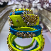 Silk thread bangle pair