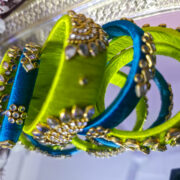 Silk-thread kundan bangles set