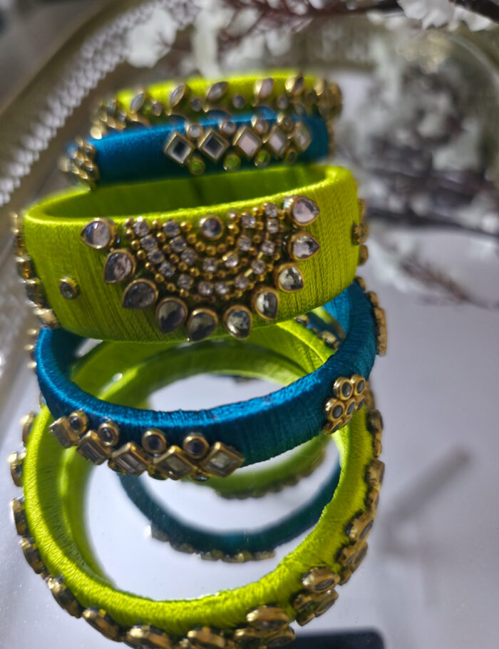 20250927_220815 Green teal kundan bangles