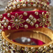 Red ethnic kundan bangles