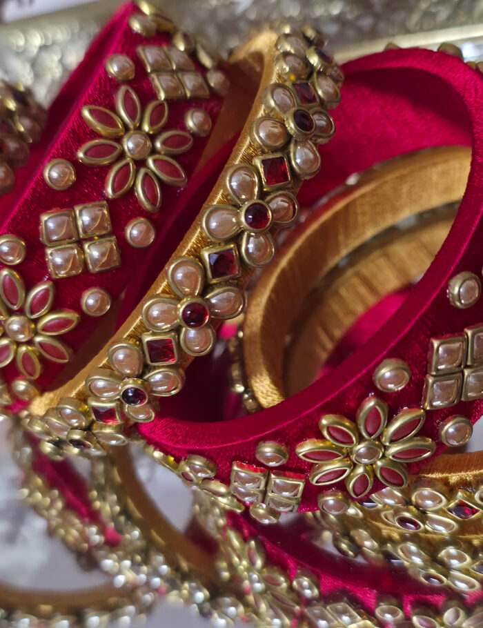 Red silk thread bangles