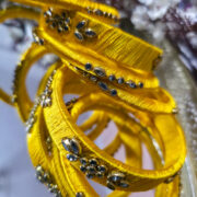 Elegant six silk-thread kundan bangles for festive wear