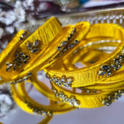 Ethnic silk thread bangle stack with kundan work (6)