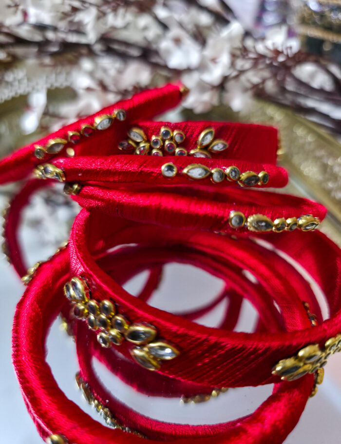20251002_235622 Traditional 6-piece silk thread kundan bangles