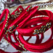 Silk Thread Kundan Bangles