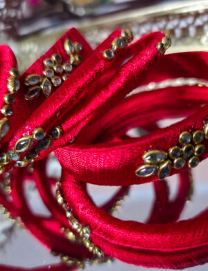 Silk Thread Kundan Bangles