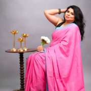 Gulabi Sehaj Mul-Cotton Saree