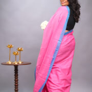 Blush pink cotton saree