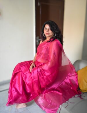 Gulab Rangi Tissue Silk Saree
