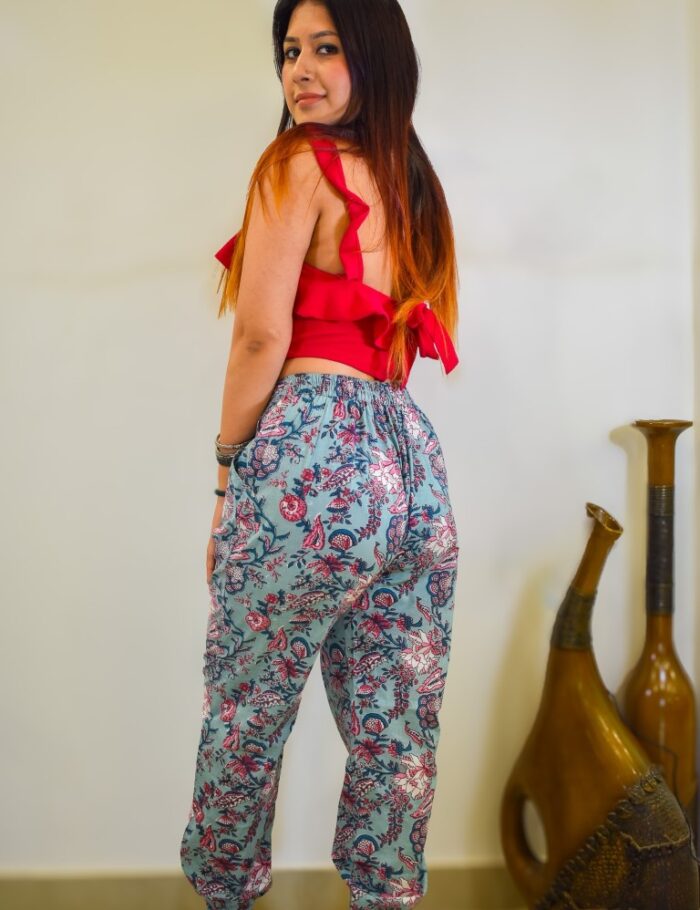 DSC_0145 Bagru-print turquoise pants