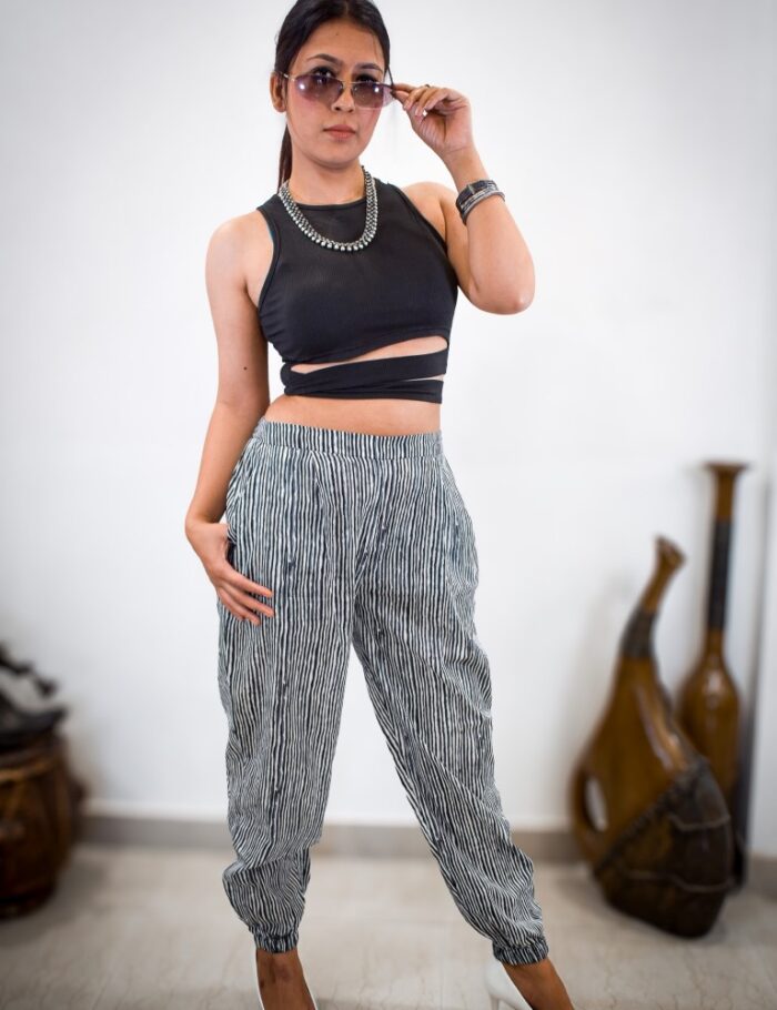 DSC_0170 Striped Bagru cotton joggers