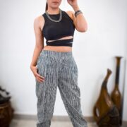 Ethnic-print cotton joggers