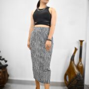 Off-White Bagru Print Cotton Skirt