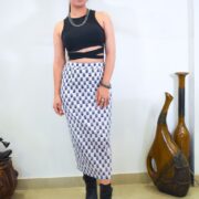 Traditional white Bagru cotton skirt