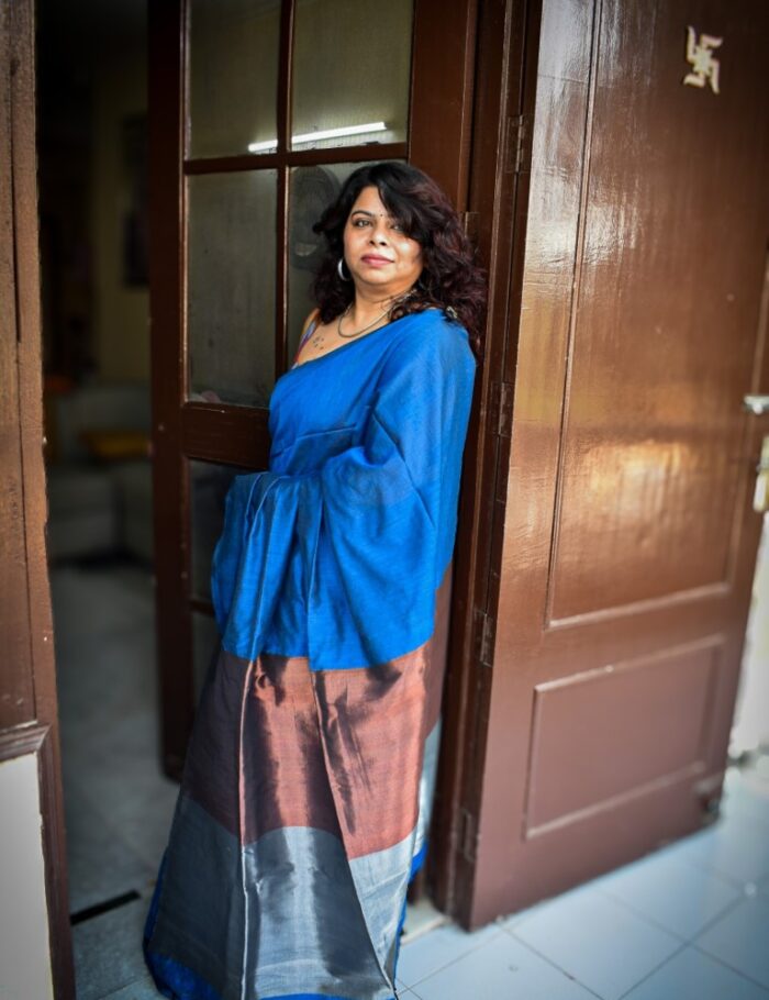 DSC_0204 Soft neeli cotton saree