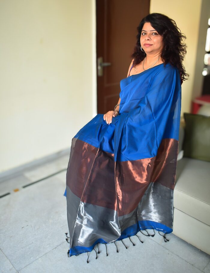 DSC_0206 Neeli Lehar khadi cotton saree