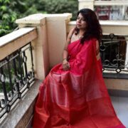 Gulabi Lehar Khadi Cotton Saree with natural dye
